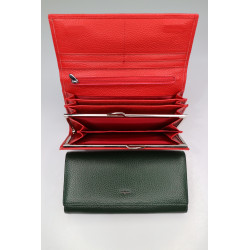 "BALISA"Кошелёк Женский Кожа Магнит КОД :826-175 D.GREEN