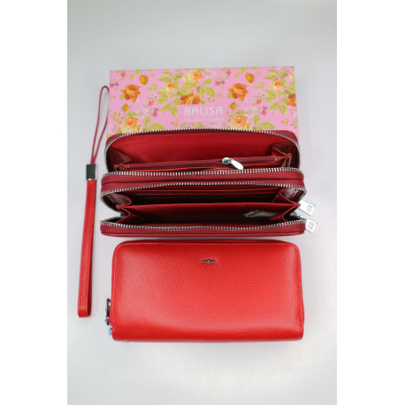 "BALISA"Кошелёк Женский Кожа Магнит КОД :809-175 RED