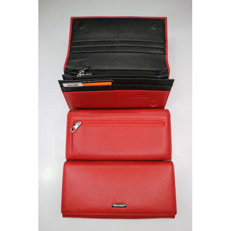 "BALISA"Кошелёк Женский Кожа Магнит КОД :BAS13-515 RED&BLACK