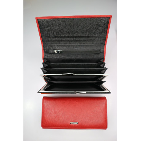 "BALISA"Кошелёк Женский Кожа Магнит КОД :BAS13-826 RED&BLACK